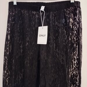 Only Onlslay Lace Pants Jrs Black Lace Pants Size XXL - NWT